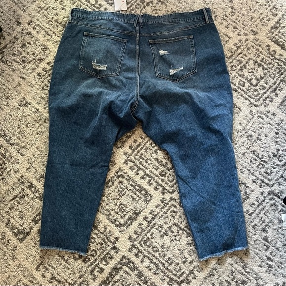 Good American Distressed Good Girlfriend Jeans Side Step Straight Leg Plus Size - Picture 7 of 14